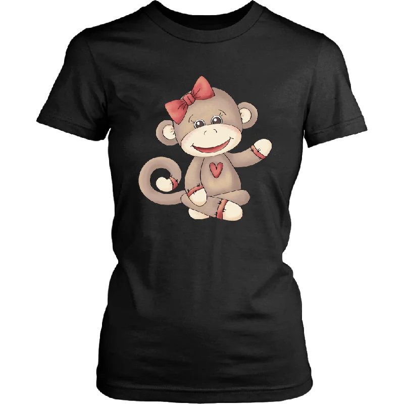 maroon oversized t-shirts comfy -GIRL SOCK MONKEY Women's T-shirt