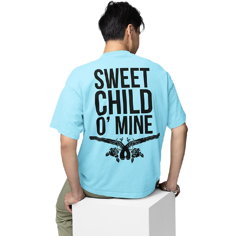 sage long sleeve t-shirts cozy -Guns N' Roses Oversized T shirt - Sweet Child O' Mine Typography