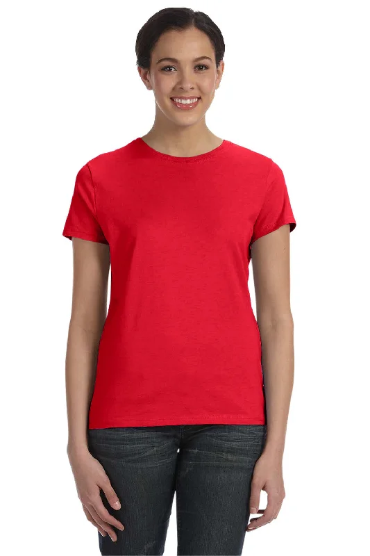 bold red t-shirts sharp -Hanes Womens Nano-T Short Sleeve Crewneck T-Shirt - Athletic Red