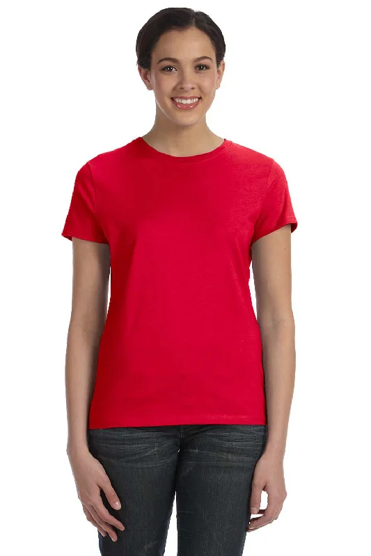 maroon oversized t-shirts comfy -Hanes Womens Nano-T Short Sleeve Crewneck T-Shirt - Deep Red