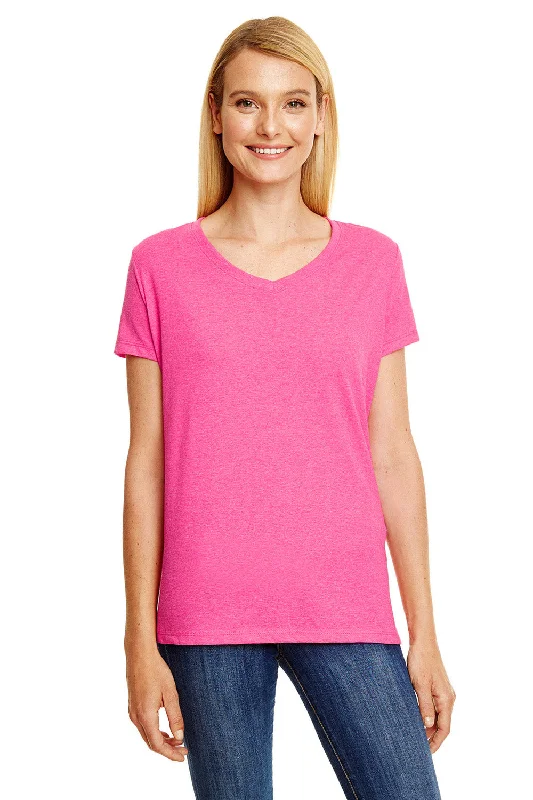 olive green t-shirts for fall -Hanes Womens X-Temp FreshIQ Moisture Wicking Short Sleeve V-Neck T-Shirt - Jazzberry Pink