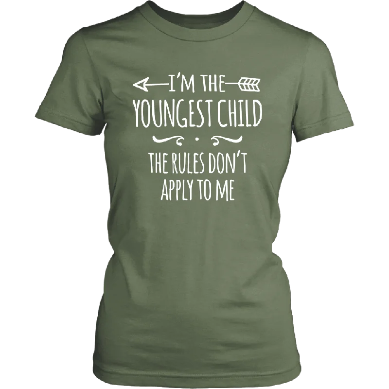 vintage film t-shirts retro -I'm the Youngest Child Women's T-Shirt, The Rules Don't Apply to Me