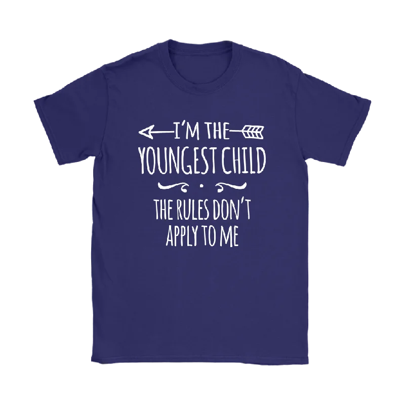 pastel blue t-shirts soft -I'm the Youngest Child Women's T-Shirt, The Rules Don't Apply to Me