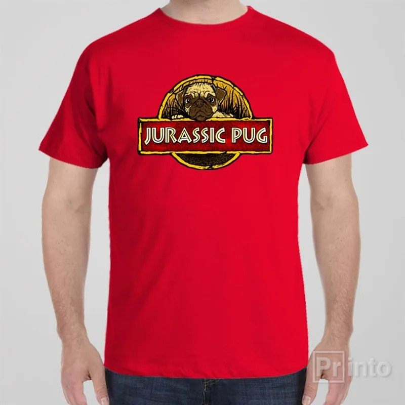 vintage bike t-shirts retro -Jurassic pug - T-shirt