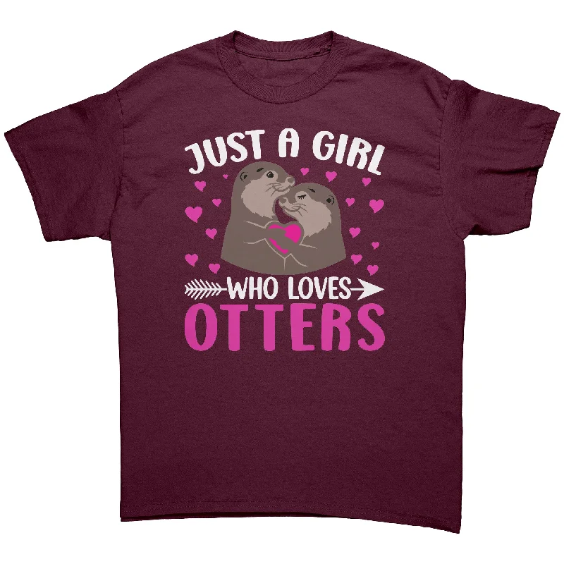 vintage car t-shirts retro -Just a Girl Who Loves Otters Unisex T-Shirt