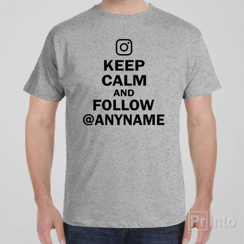 soft beige t-shirts chic -Keep calm and follow Instagram - T-shirt