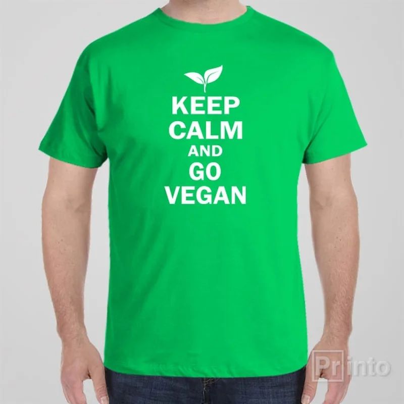 burnt orange t-shirts for women -Keep calm and go Vegan - T-shirt