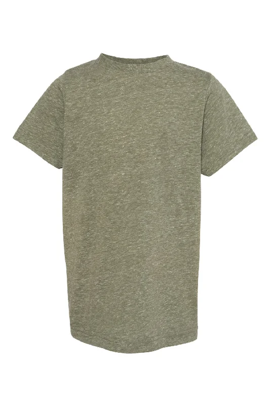 soft bamboo t-shirts for men -LAT Youth Harborside Melange Short Sleeve Crewneck T-Shirt - Military Green