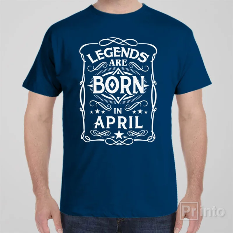 pastel blue t-shirts soft -Legends are born in April - T-shirt