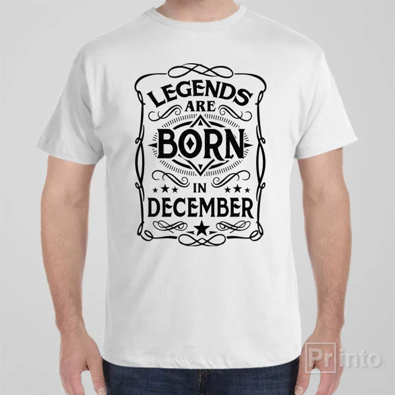 custom quote t-shirts personal -Legends are born in December - T-shirt