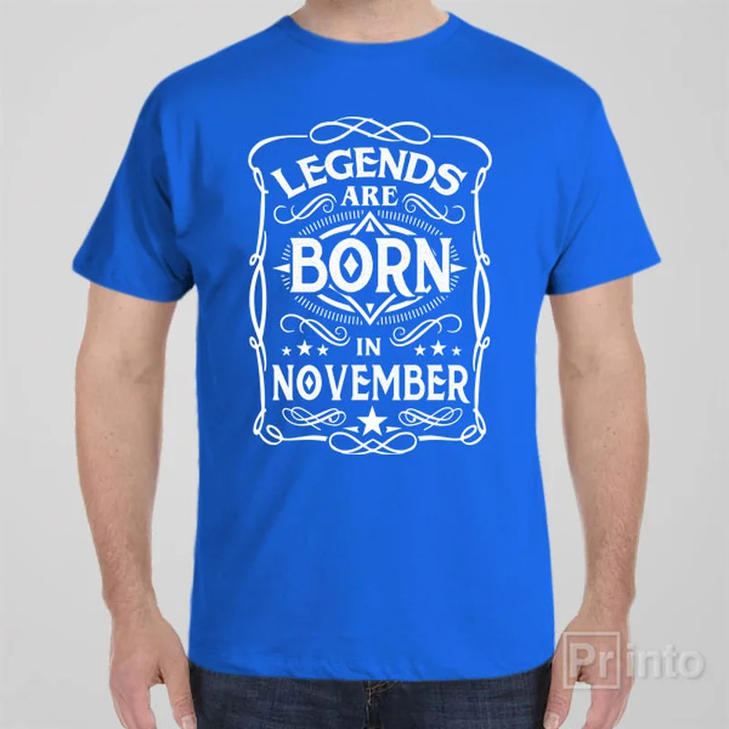 aqua long sleeve t-shirts summer -Legends are born in November - T-shirt