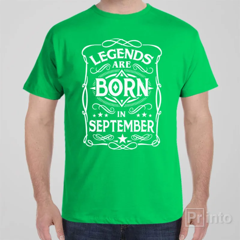 sage oversized t-shirts relaxed -Legends are born in September - T-shirt