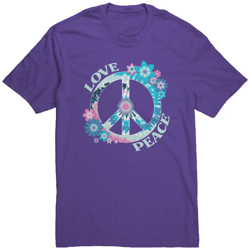 pastel pink t-shirts trendy -LOVE and PEACE Floral Peace Sign Unisex T-Shirt