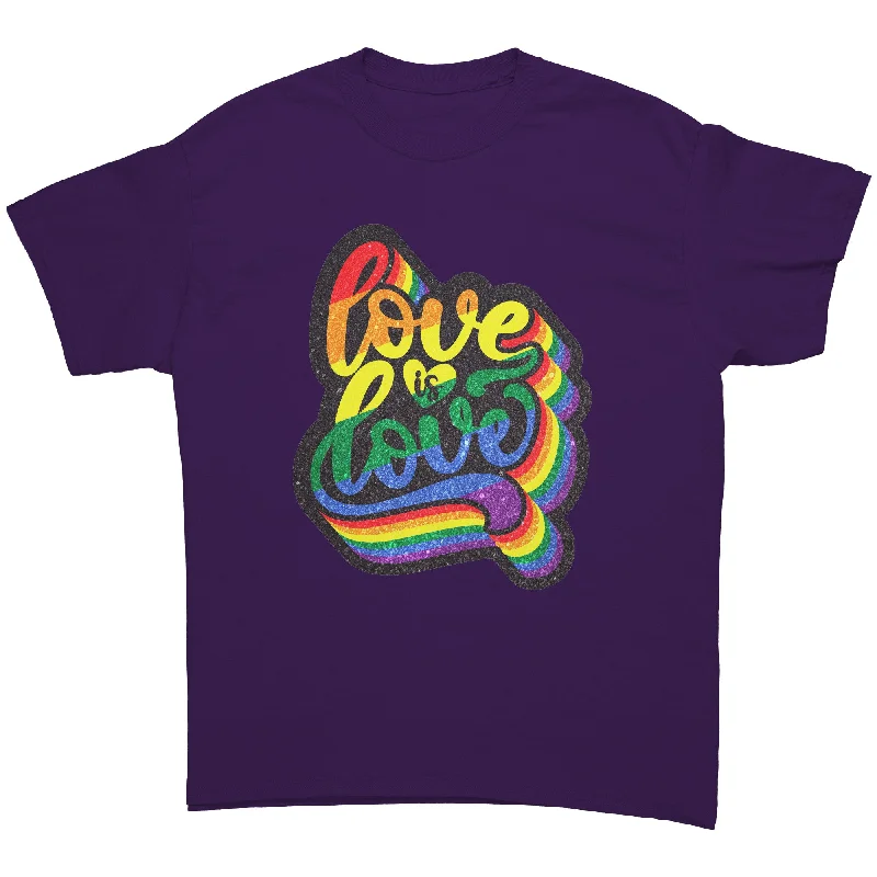 retro music t-shirts rock -LOVE is LOVE Retro 70's Rainbow Unisex T-Shirt