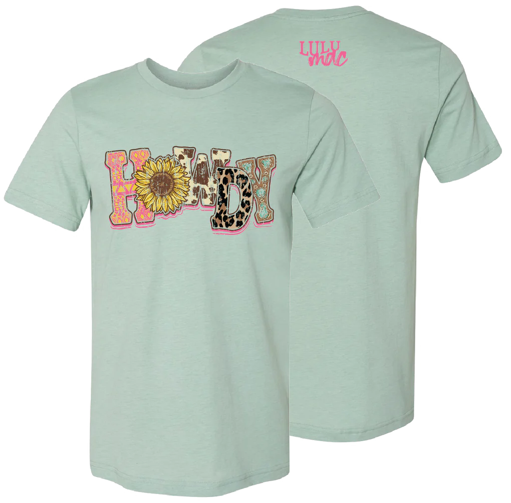 tie-dye yellow t-shirts funky -Lulu Mac Howdy Sunflower T-Shirt