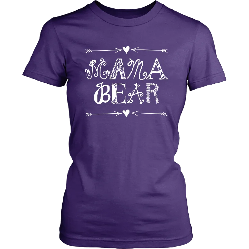 maroon slim fit t-shirts sleek -MAMA BEAR Design Women's Short Sleeve T-Shirt