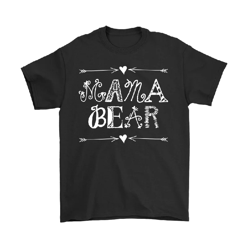 maroon oversized t-shirts comfy -Mama Bear Short Sleeve T-Shirt, Gift for Mom