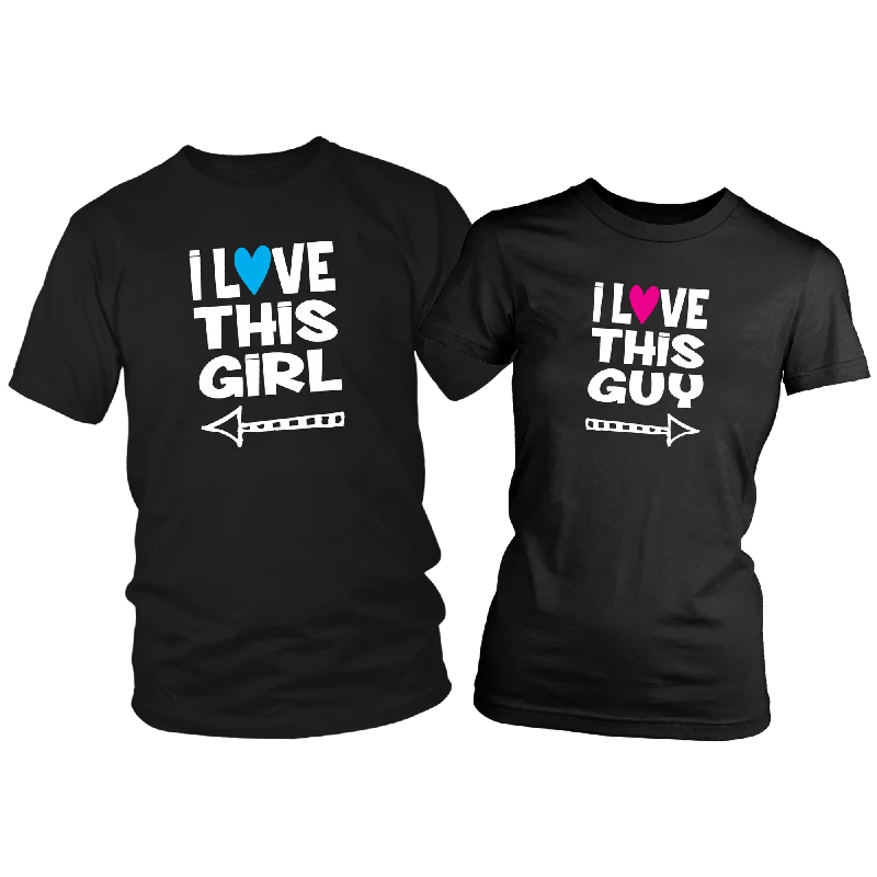 quirky nature t-shirts clever -Matching COUPLES T-Shirts I LOVE This GIRL, I LOVE This GUY