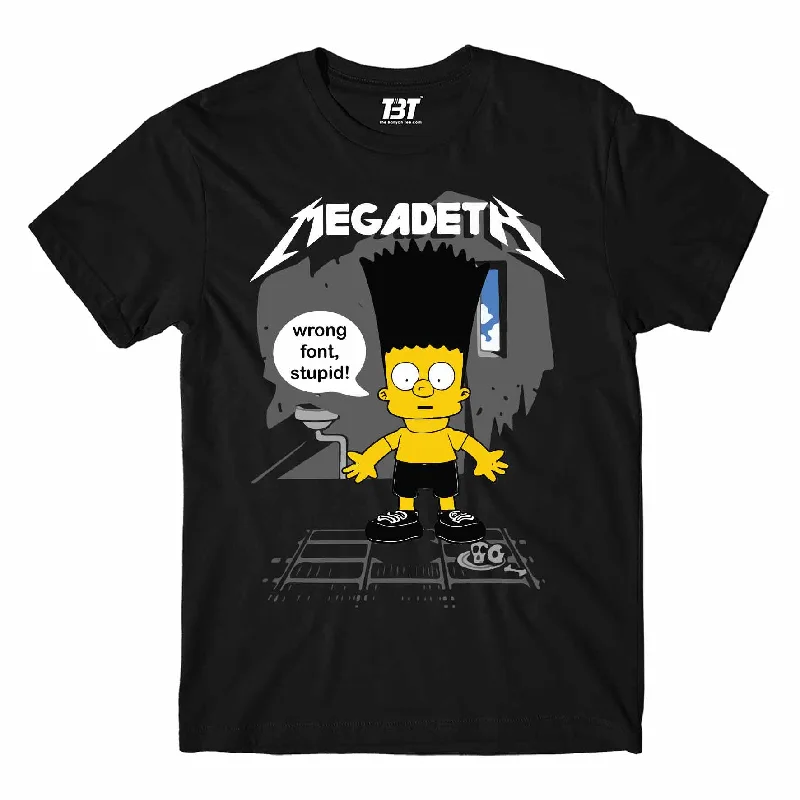 heather navy t-shirts relaxed -Megadeth T shirt - Wrong Font