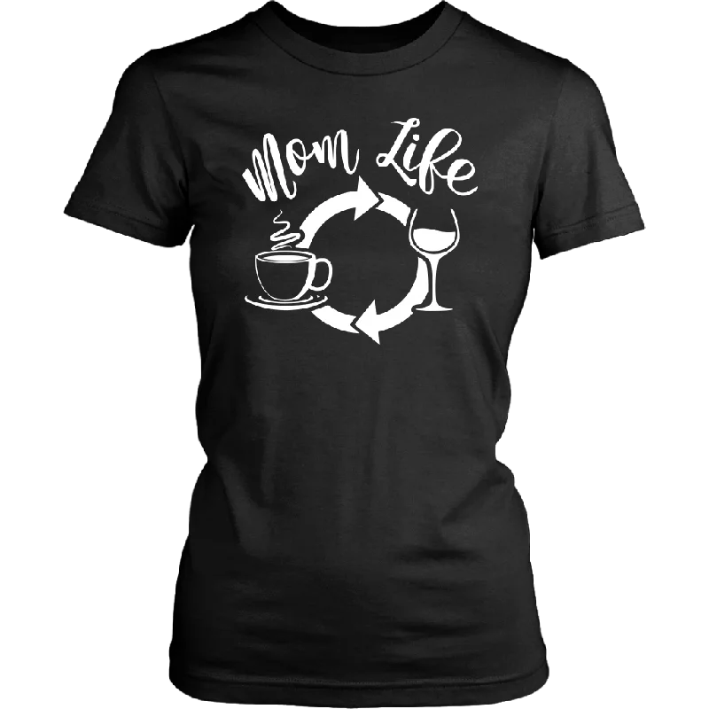 vintage film t-shirts retro -MOM LIFE, Coffee, Repeat Women's T-Shirt