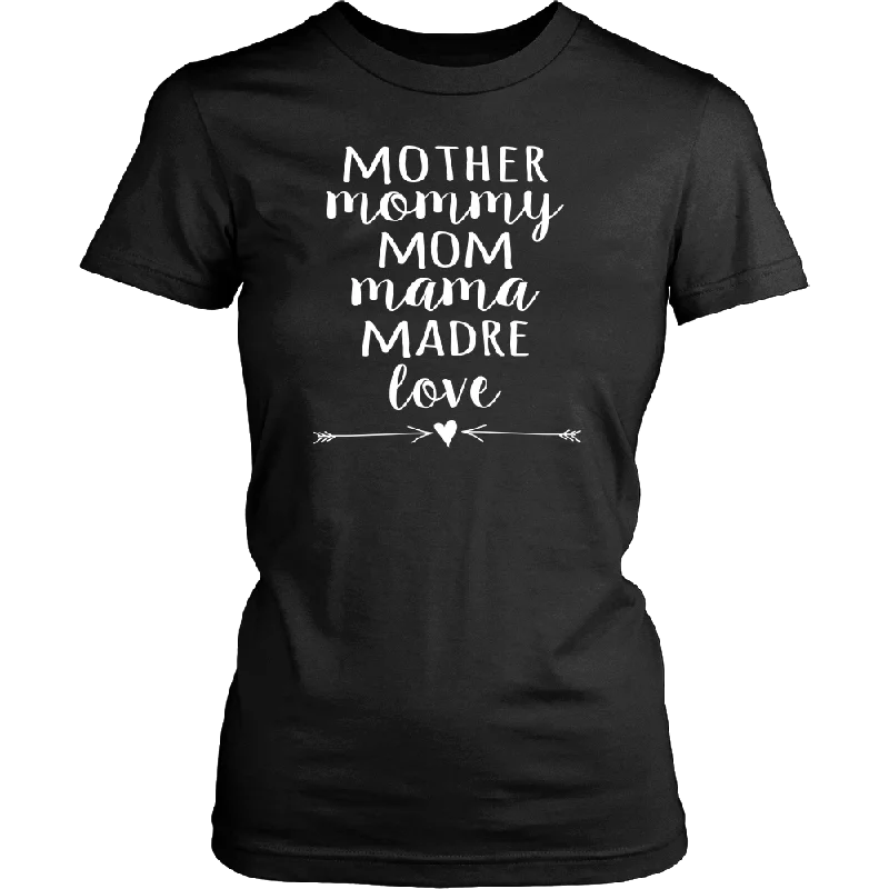 striped coral t-shirts preppy -Mother, Mommy, Mom, Mama, Madre, Love Women's T-Shirt