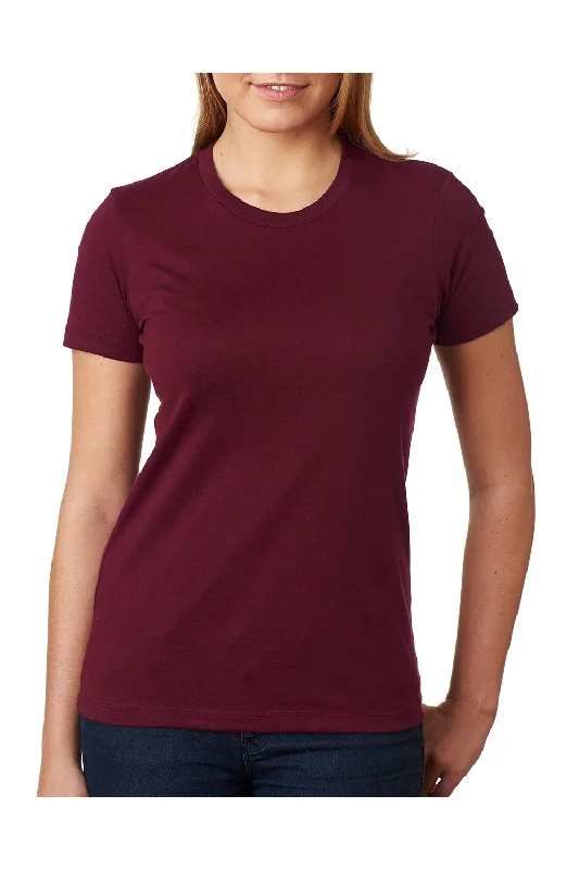 navy polo t-shirts smart -Next Level Womens Boyfriend Fine Jersey Short Sleeve Crewneck T-Shirt - Maroon