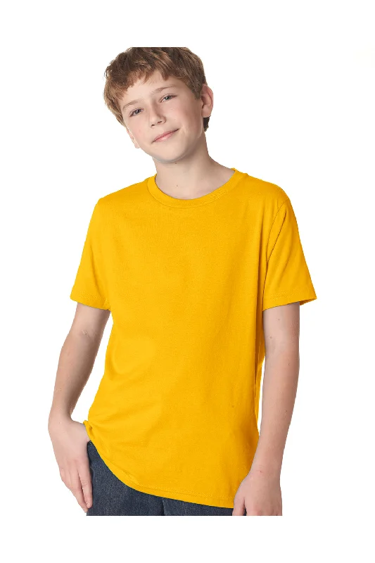 custom event t-shirts unique -Next Level Youth Fine Jersey Short Sleeve Crewneck T-Shirt - Gold