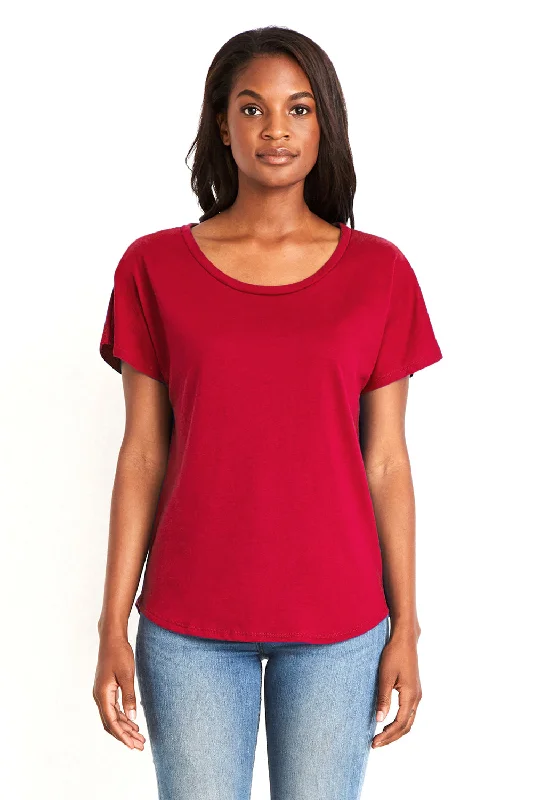 olive polo t-shirts smart -Next Level Womens Ideal Dolman Short Sleeve Crewneck T-Shirt - Red - Closeout