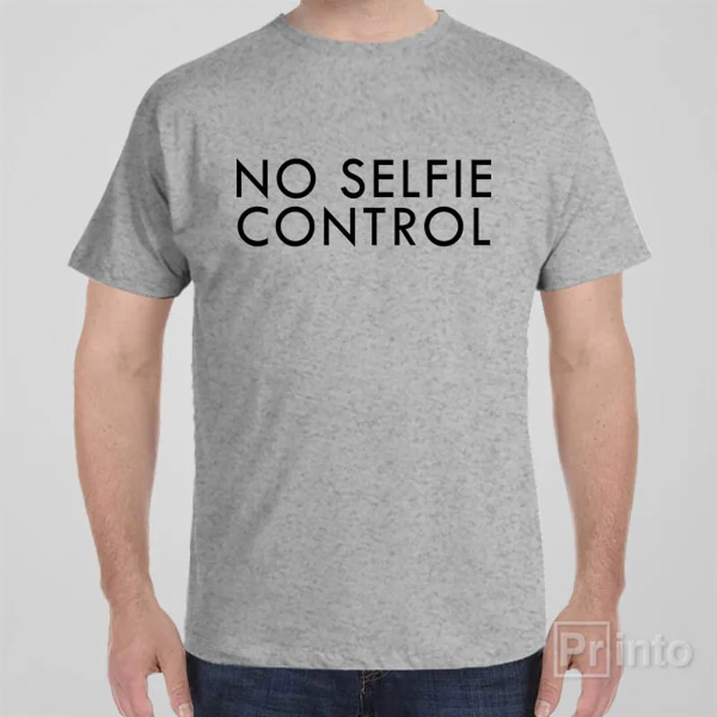 taupe long sleeve t-shirts sleek -No selfie control - T-shirt