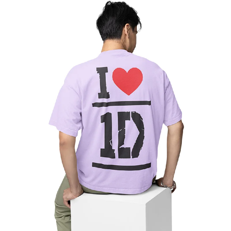 charcoal slim fit t-shirts modern -One Direction Oversized T shirt - I Love 1D