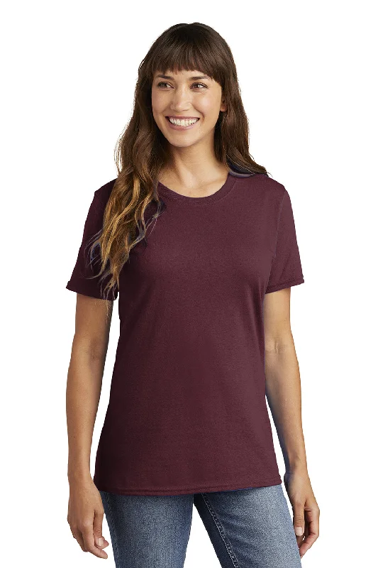 heather navy t-shirts casual -Port & Company Womens Core Short Sleeve Crewneck T-Shirt - Athletic Maroon