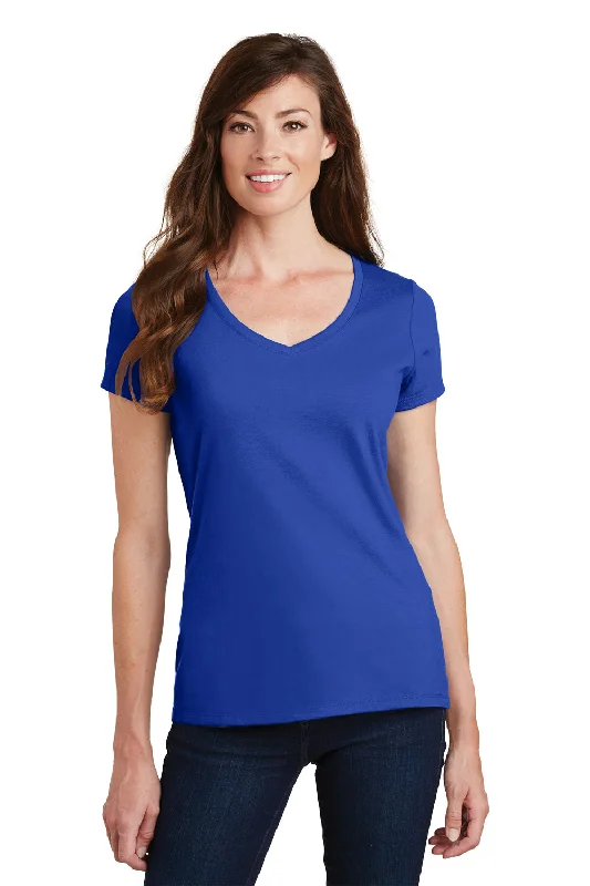 eco-friendly bamboo t-shirts green -Port & Company Womens Fan Favorite Short Sleeve V-Neck T-Shirt - True Royal Blue