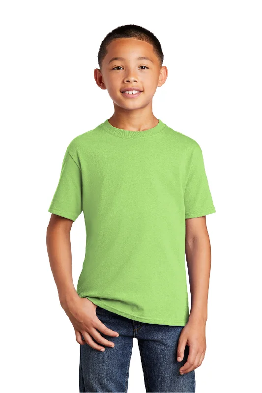 sage graphic t-shirts earthy -Port & Company Youth Core Short Sleeve Crewneck T-Shirt - Lime Green