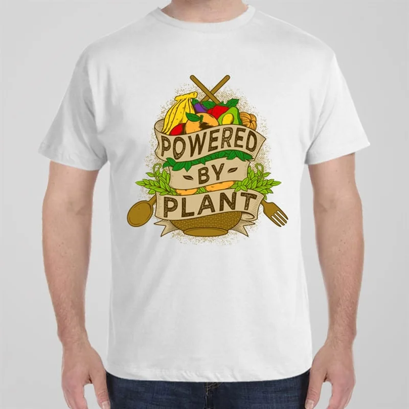 custom art t-shirts creative -Powered by plant - T-shirt