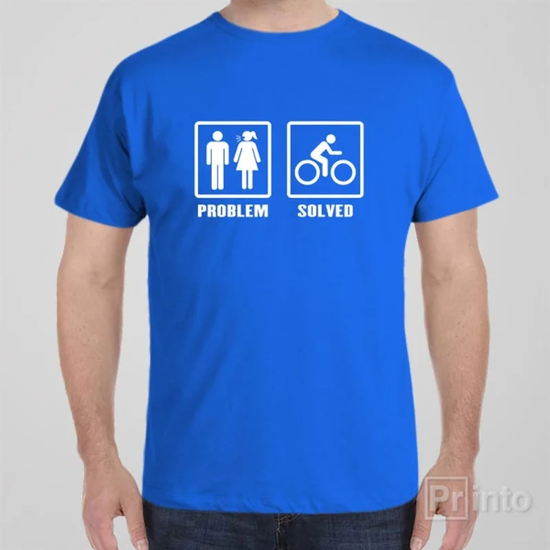 indigo graphic t-shirts stylish -Problem - Solved (Cycling) - T-shirt