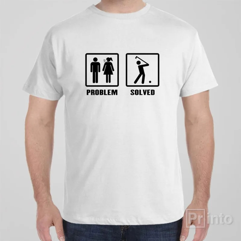 quirky food t-shirts fun -Problem - Solved (Golf) - T-shirt