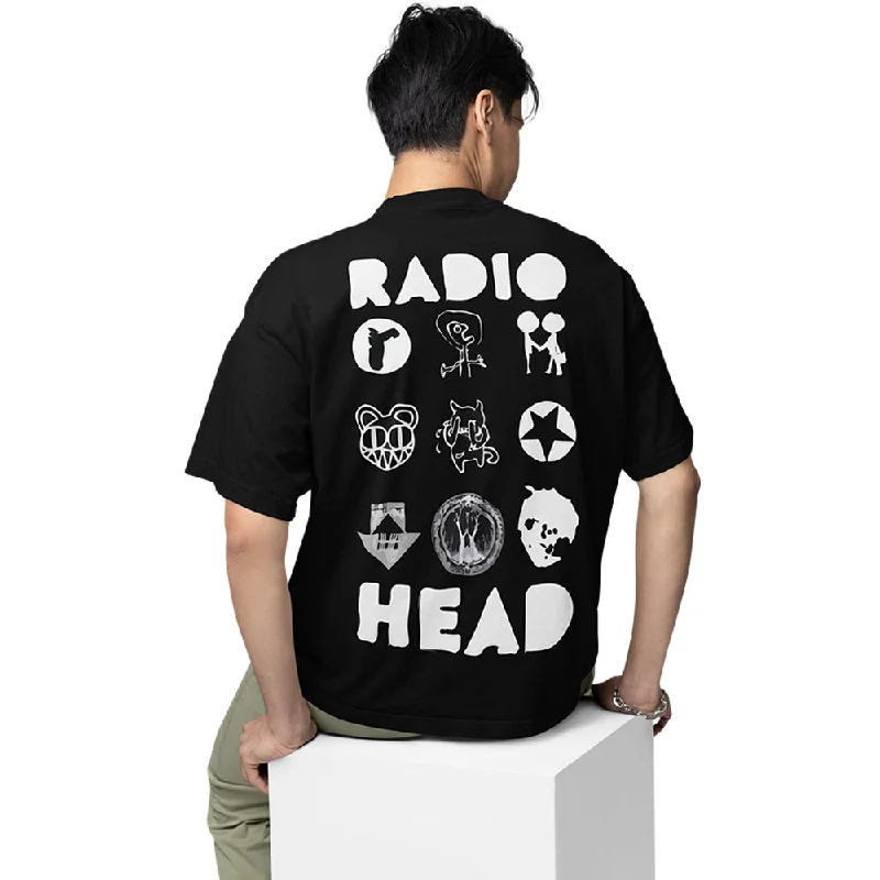 maroon v-neck t-shirts sharp -Radiohead Oversized T shirt - Album Arts