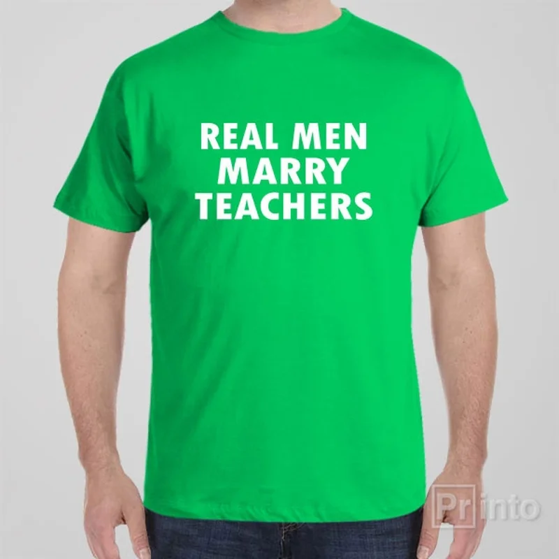 indigo oversized t-shirts loose -Real men marry teachers - T-shirt