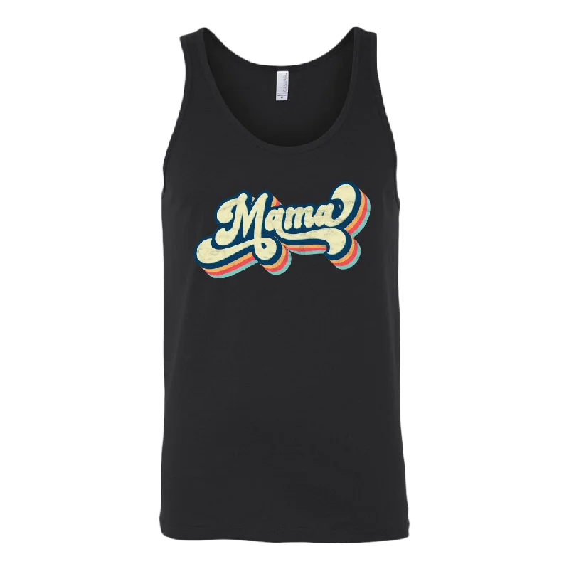 vintage floral t-shirts boho -Retro 70's MAMA Women's Unisex Tanktop