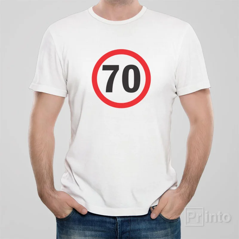 soft beige t-shirts chic -Road sign 70