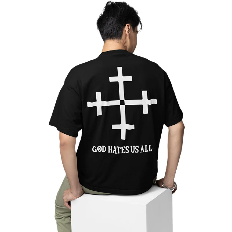 funny coffee t-shirts humor -Slayer Oversized T shirt - God Hates Us All