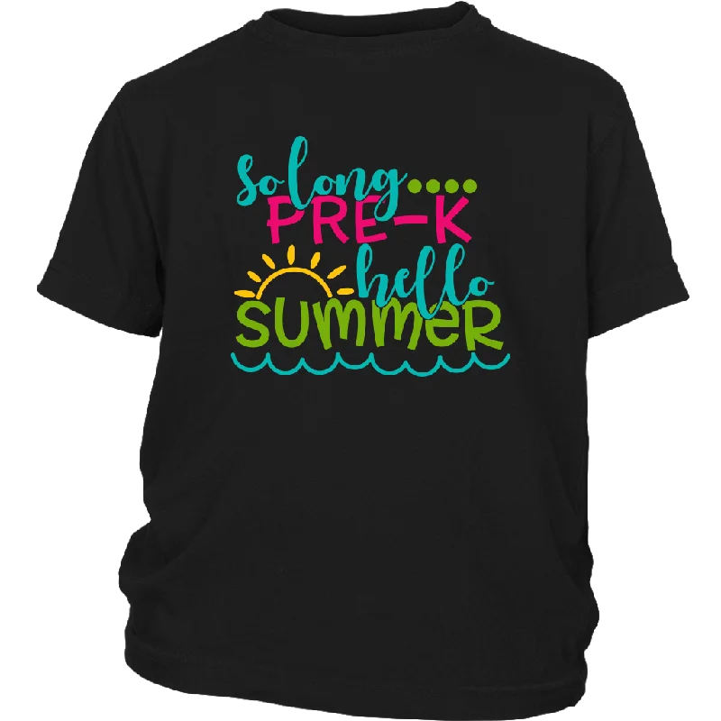 olive graphic t-shirts earthy -So Long Pre-K, Hello Summer Kids / Youth T-Shirt, Pre-Kindergarten