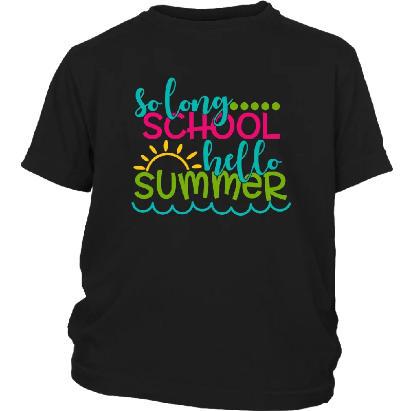 aqua graphic t-shirts bold -So Long School, Hello Summer Kids / Youth T-Shirt