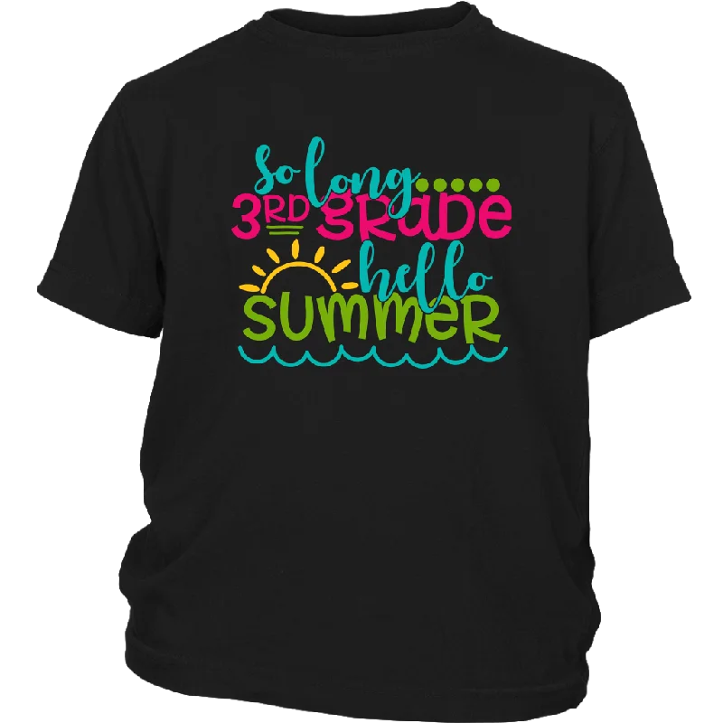 taupe graphic t-shirts neutral -So Long Third Grade, Hello Summer Kids / Youth T-Shirt, 3rd Grade