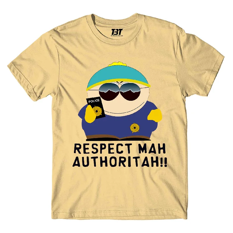 navy crew neck t-shirts basic -South Park T shirt - Respect Mah Authoritah