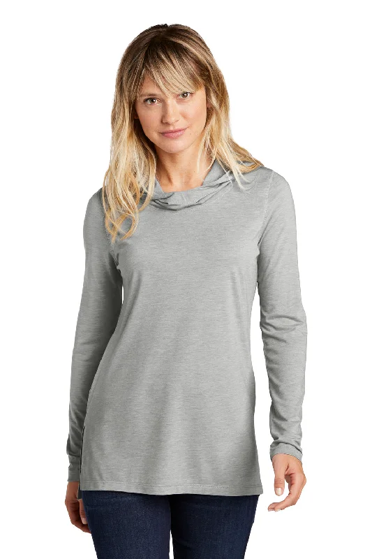 custom team t-shirts unity -Sport-Tek Womens Moisture Wicking Cowl Neck Long Sleeve T-Shirt - Heather Light Grey