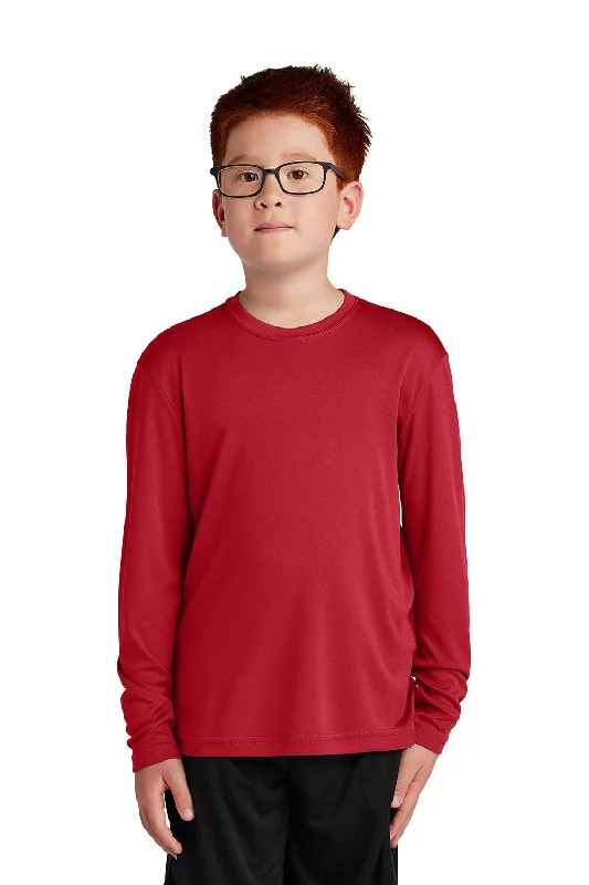 custom quote t-shirts personal -Sport-Tek Youth Competitor Moisture Wicking Long Sleeve Crewneck T-Shirt - True Red