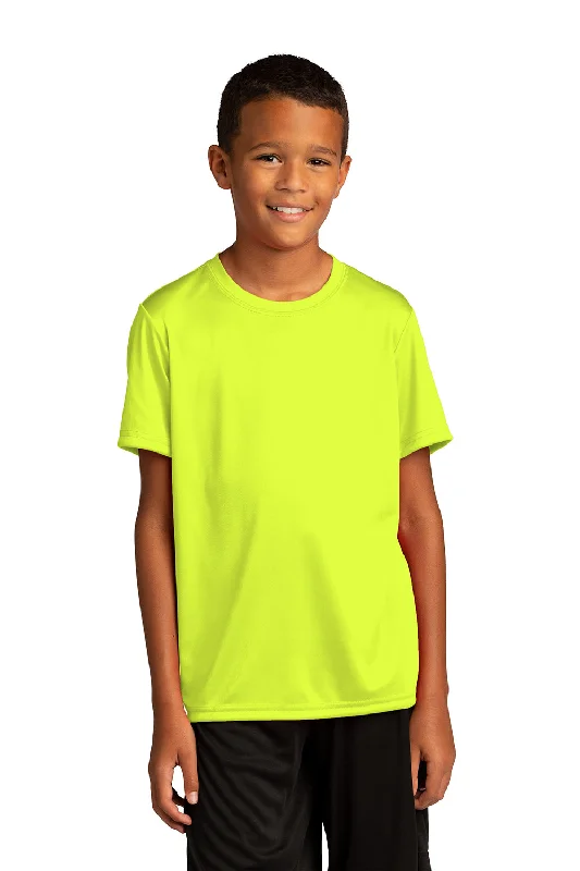 pastel pink t-shirts soft -Sport-Tek Youth Re-Compete Moisture Wicking Short Sleeve Crewneck T-Shirt - Neon Yellow