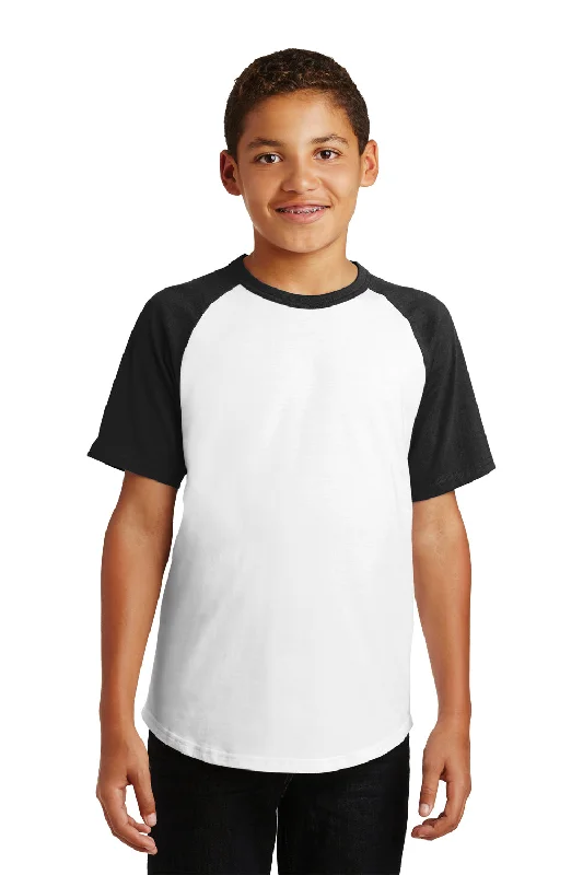 sage oversized t-shirts relaxed -Sport-Tek Youth Short Sleeve Crewneck T-Shirt - White/Black