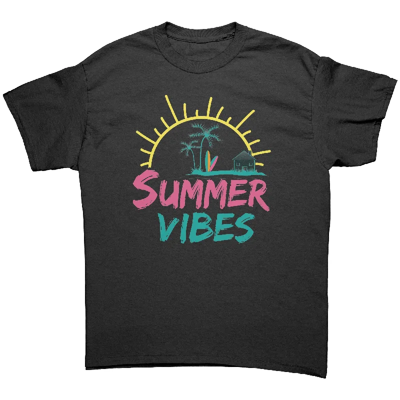 maroon slim fit t-shirts sleek -SUMMER VIBES Unisex T-Shirt